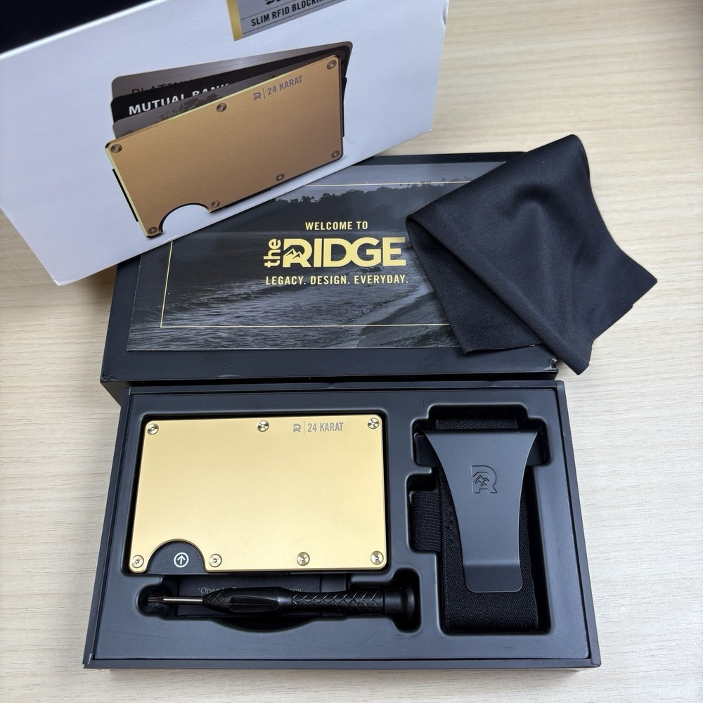 Ridge Wallet Bundle  - 24 Karat Gold - NEW!! Cash Strap & Money Clip